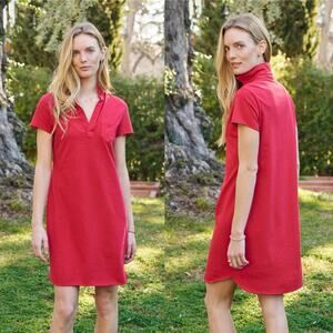 Frank & Eileen Lauren polo dress Red Sz Medium Heritage Jersey Classic Chic